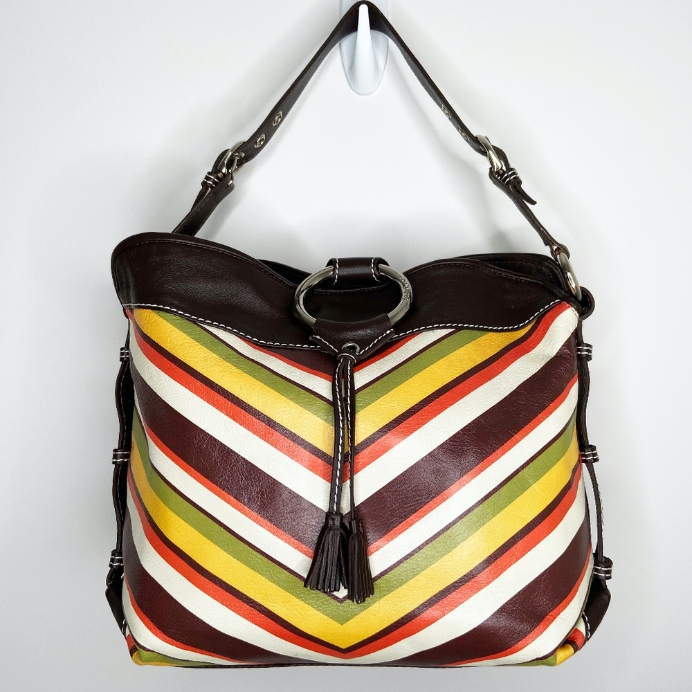 Isabella Fiore Boho Stripe Leather Handbag